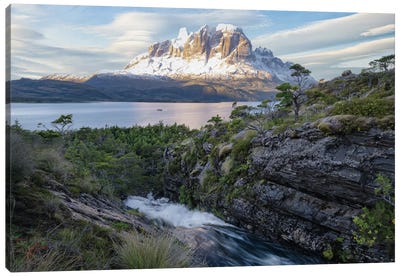 Sunset in the Patagonian Fjords Canvas Art Print - Steve Berkley
