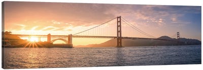 Burning Golden Canvas Art Print - Golden Gate Bridge