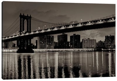 Manhattan Canvas Art Print - Sepia Photography