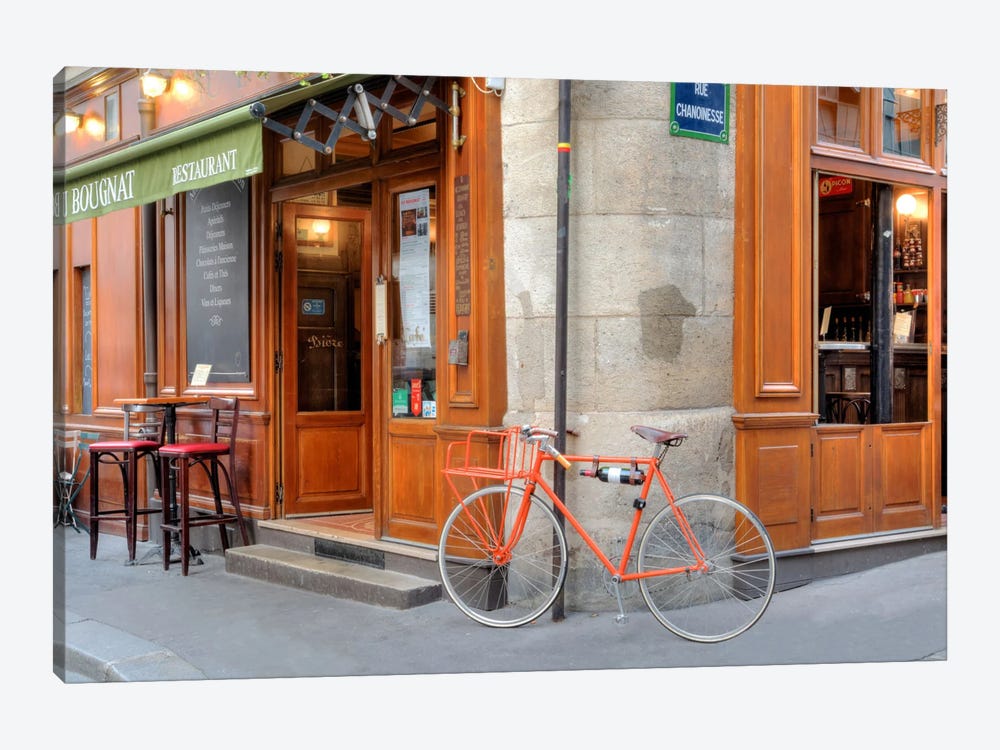Orange Bicycle, Paris by Alan Blaustein 1-piece Canvas Wall Art