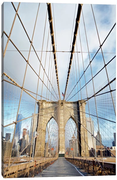 Brooklyn Bridge Walkway I Canvas Art Print - Alan Blaustein