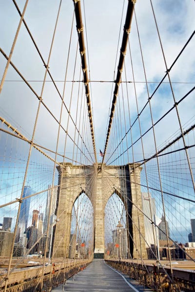 Alan Blaustein: Brooklyn Bridge Walkway I by Alan Blaustein