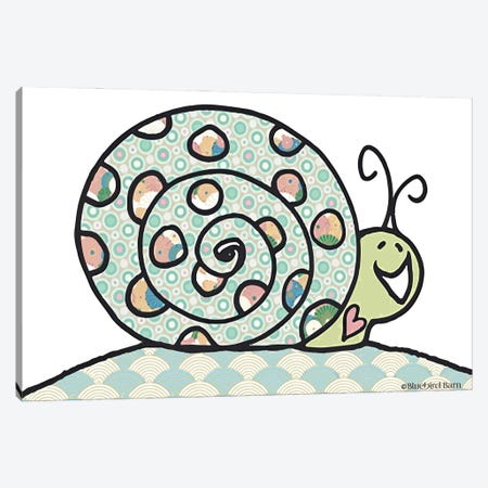 Whimsical Smiley Garden Snail Canvas Print #BLB121} by Bluebird Barn Canvas Art Print