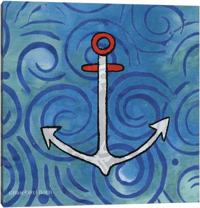 Whimsy Coastal Anchor Canvas Art Print