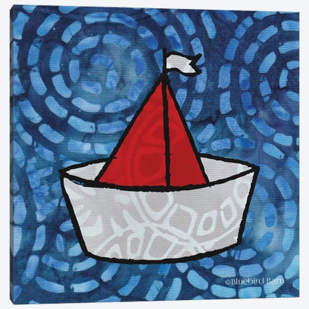 Whimsy Coastal Sailboat Canvas Print #BLB133} by Bluebird Barn Canvas Art