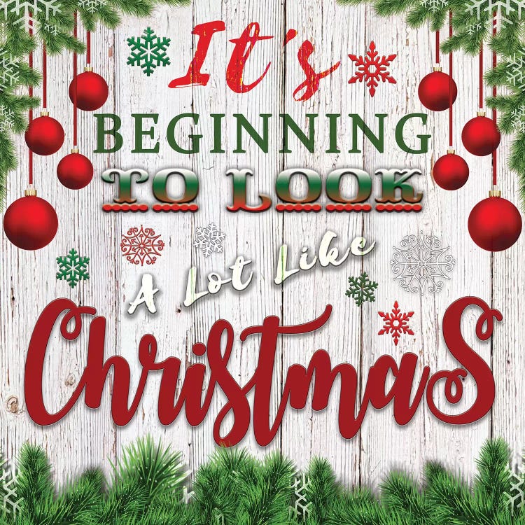'It's Beginning to Look a Lot Like Christmas' Wall Art A4 Sign 
