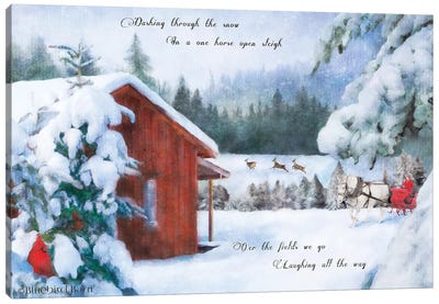 Dashing Through the Snow Canvas Art Print - Bluebird Barn