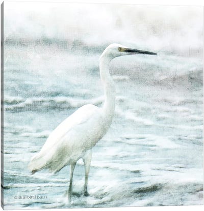 Coastal Heron Canvas Art Print - Bluebird Barn