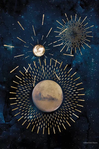 Gold Celestial Rays III by Bluebird Barn framed canvas print