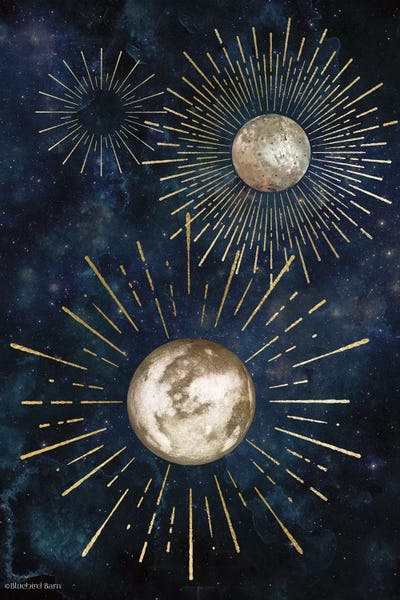 Blue & Gold: Gold Celestial Rays IV by Bluebird Barn