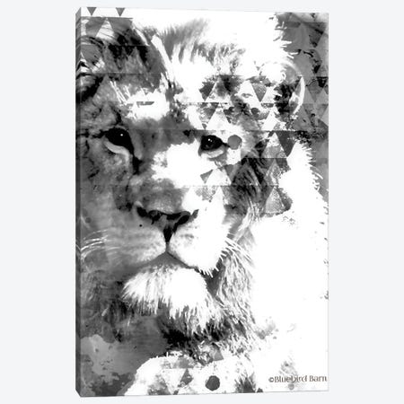 Modern Black & White Lion Canvas Print #BLB190} by Bluebird Barn Canvas Art