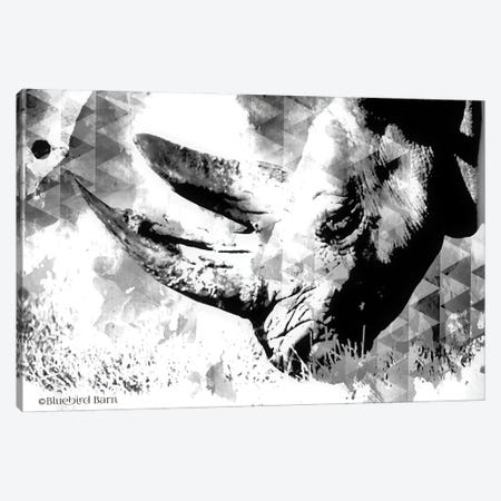 Modern Black & White Rhino    Canvas Print #BLB191} by Bluebird Barn Canvas Art