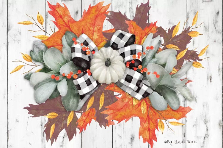 White Pumpkin Swag by Bluebird Barn wall art