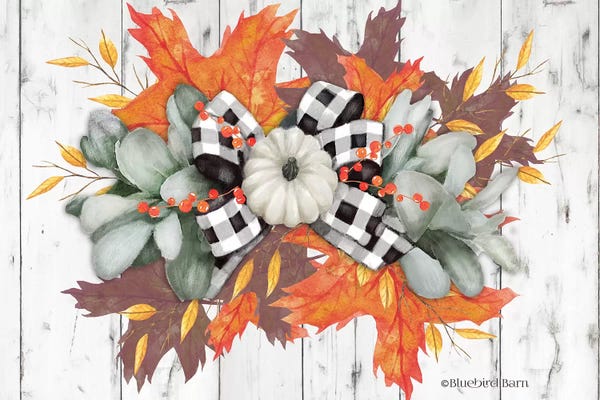 Bluebird Barn: White Pumpkin Swag by Bluebird Barn