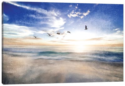 Seascape with Gulls Canvas Art Print