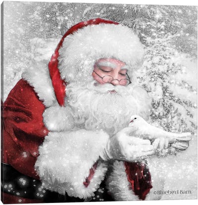 Santa's Little Friend Canvas Art Print - Holiday Décor