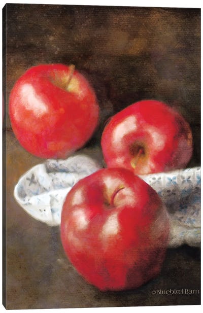 Apples and Quilt Canvas Art Print - Food & Drink Still Life