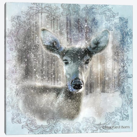 Enchanted Winter Fawn Canvas Print #BLB31} by Bluebird Barn Canvas Art