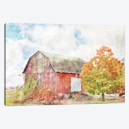 Autumn Maple by the Barn Canvas Print #BLB3} by Bluebird Barn Canvas Art