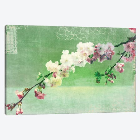 Green and Pink Arching Blossom Canvas Print #BLB40} by Bluebird Barn Art Print