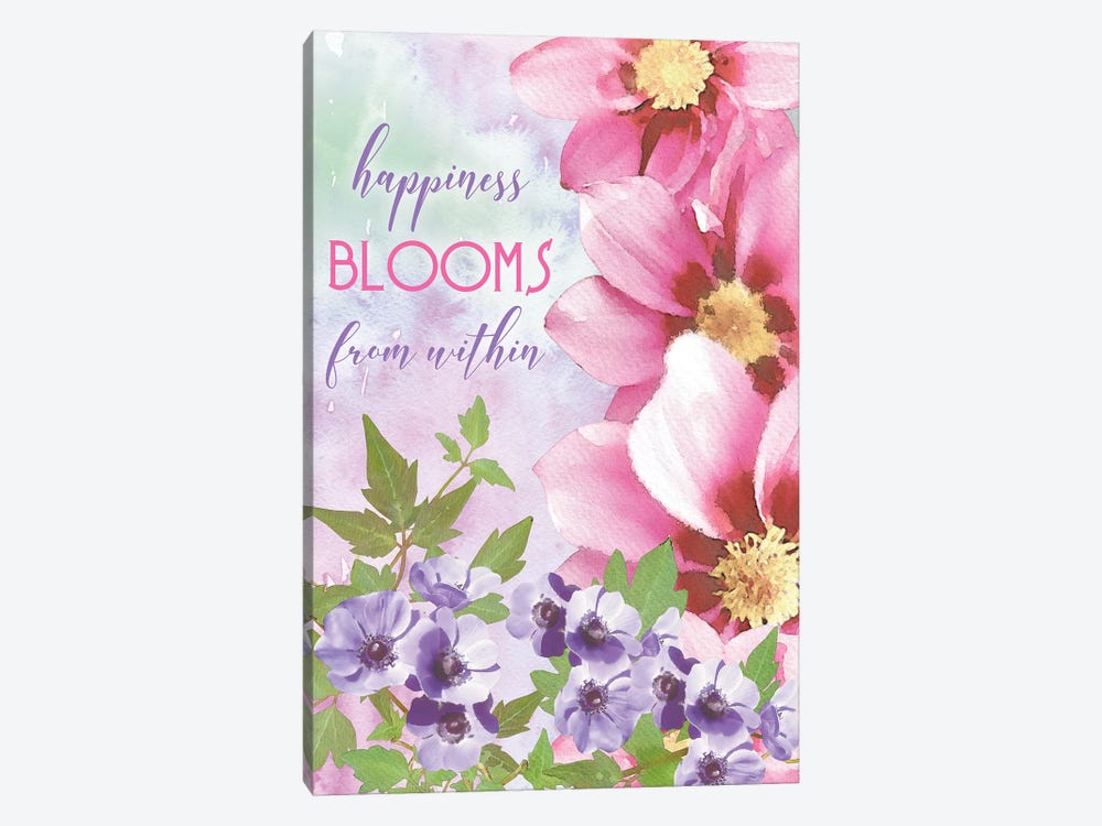 Happiness Blooms Within by Bluebird Barn 1-piece Canvas Wall Art