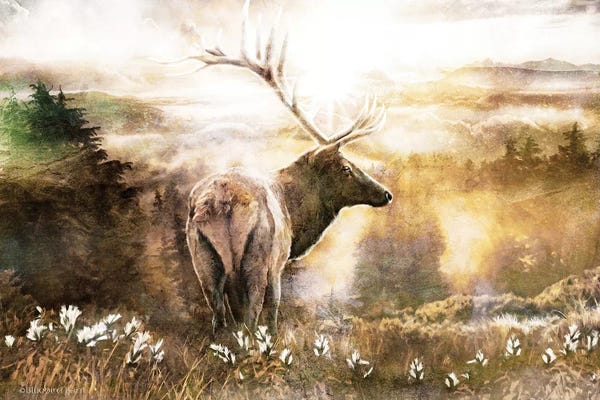 Elk: Heading Home by Bluebird Barn