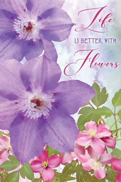 Life is Better with Flowers by Bluebird Barn framed canvas print