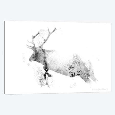 Running Woodland Minimalist Elk Canvas Print #BLB79} by Bluebird Barn Canvas Art
