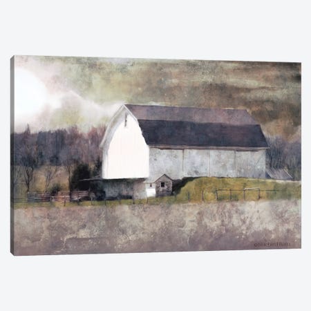 Rustic White Barn Scene I Canvas Print #BLB80} by Bluebird Barn Canvas Art Print