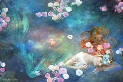 Sleeping Beauty Mermaid by Bluebird Barn acrylic art print