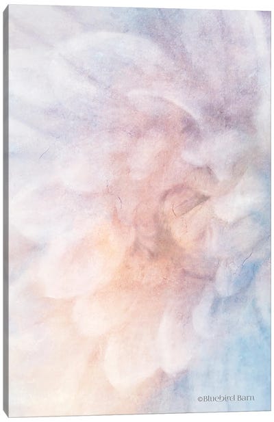 Soft Dahlia Pastel Blue Lilac Canvas Art Print - Dahlia Art
