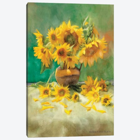 Sunflower Scatter Still Life Canvas Print #BLB93} by Bluebird Barn Canvas Wall Art