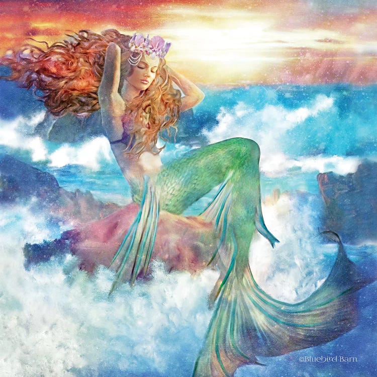 Sunset Mermaid by Bluebird Barn wall art