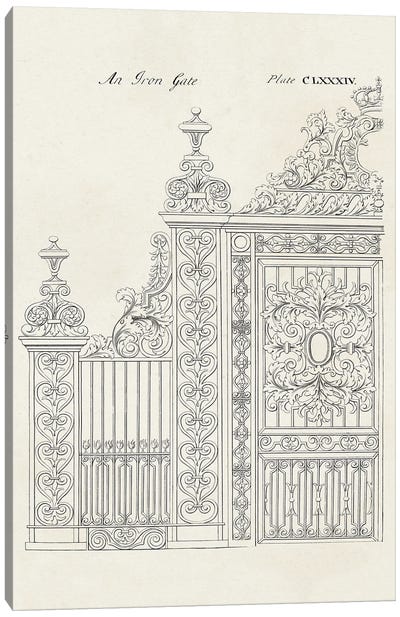Design For An Iron Gate II Canvas Art Print - Gate Art
