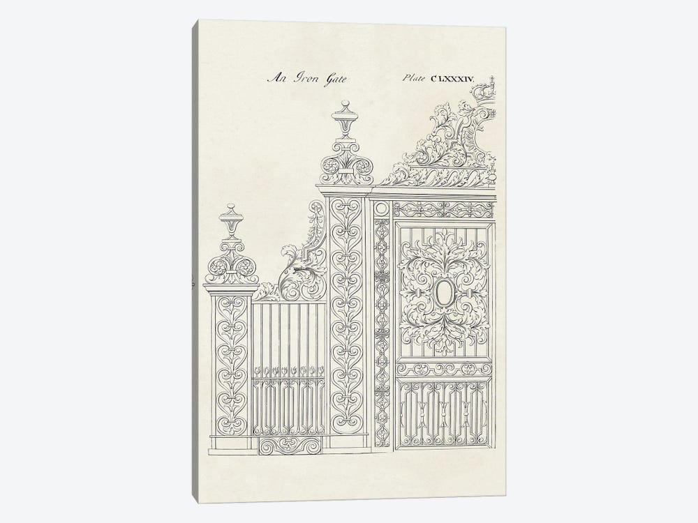 Design For An Iron Gate II by Batty Langley 1-piece Art Print