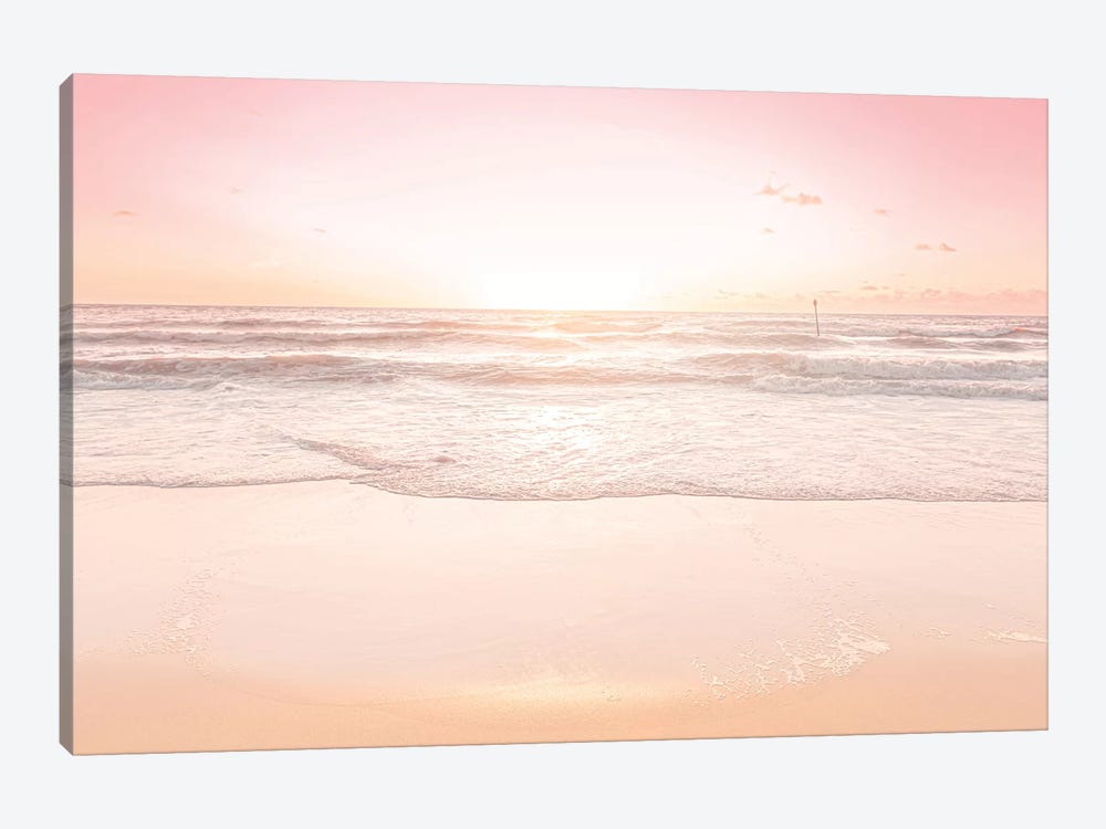 Waves And Sunset Over Golden Sand by Beli 1-piece Art Print