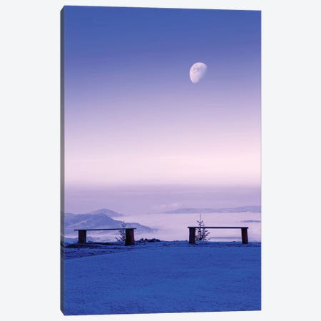 Above The Clouds Under The Moon Canvas Print #BLI122} by Beli Canvas Artwork