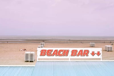 Beach Bar And Ocean by Beli framed wall art