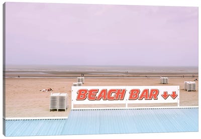 Beach Bar And Ocean Canvas Art Print - Beach Vibes