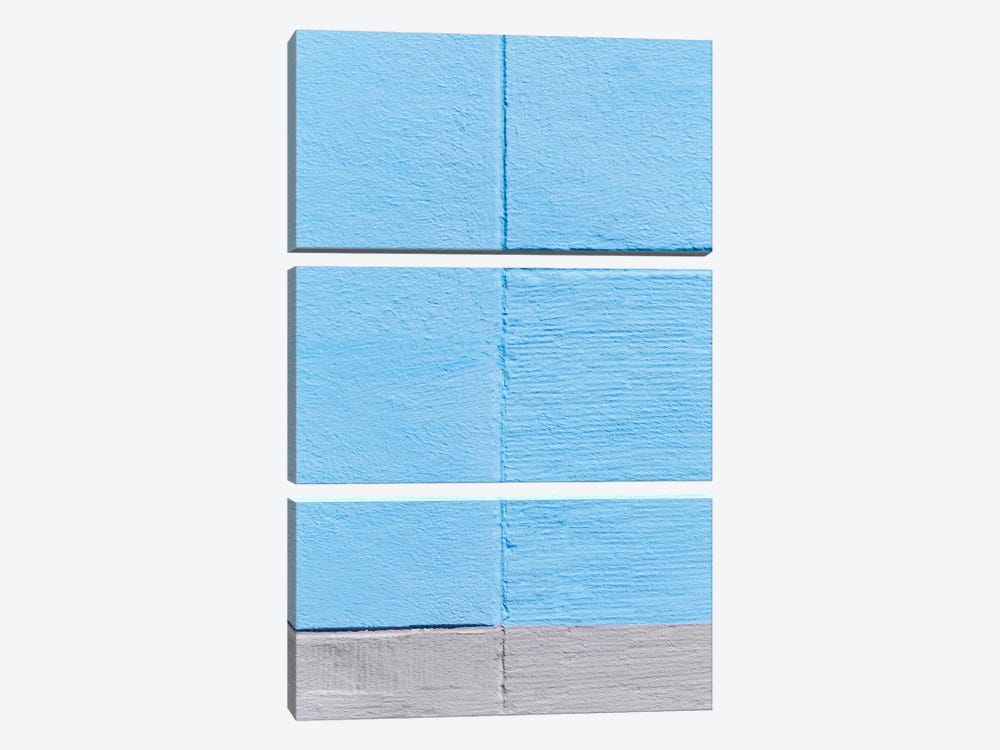 Blue Painting On The Wall by Beli 3-piece Canvas Artwork