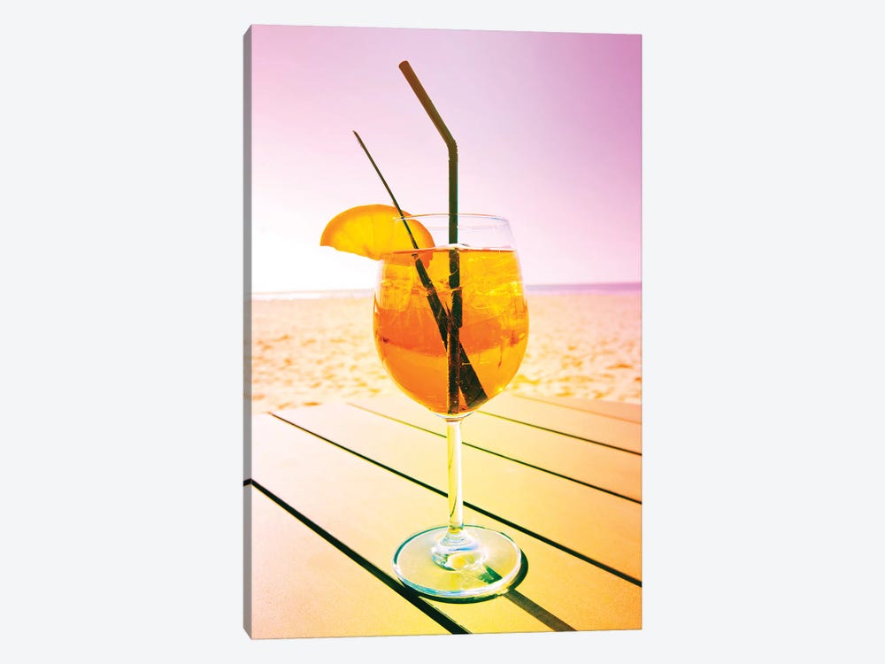 Cocktail At The Beach by Beli 1-piece Canvas Wall Art