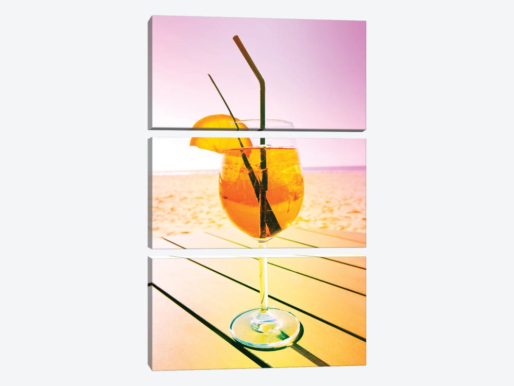 Cocktail At The Beach by Beli 3-piece Canvas Art