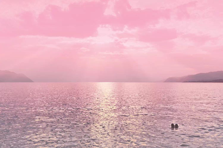 Kiss In The Lake At Sunset