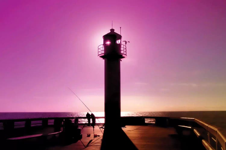 Romance At Sunset Under Sea Lighthouse