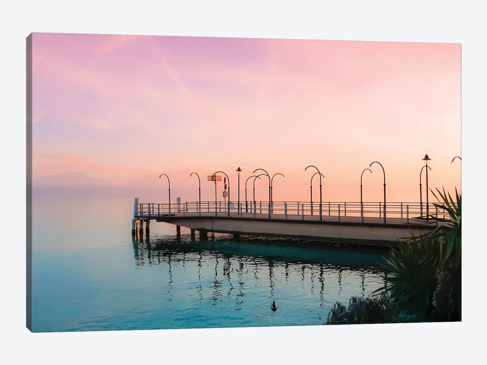 Along Geneva Lake At Sunset by Beli 1-piece Art Print