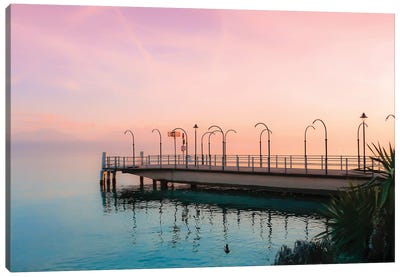 Along Geneva Lake At Sunset Canvas Art Print - Beli