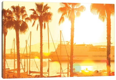 The Marina At Sunset Canvas Art Print - Beli