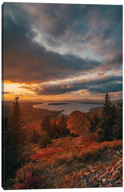 Height Of Land Sunset Canvas Art Print - Maine Art