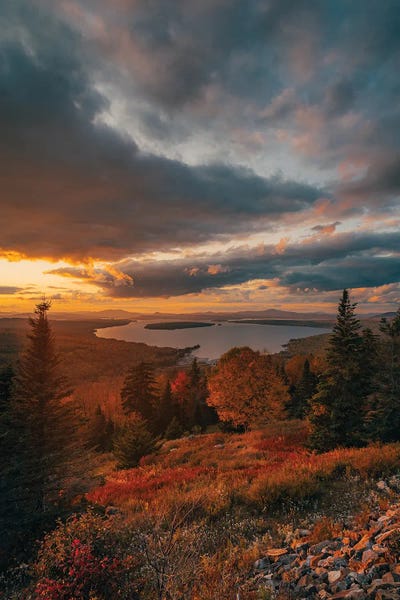 Maine: Height Of Land Sunset by Jon Bilous