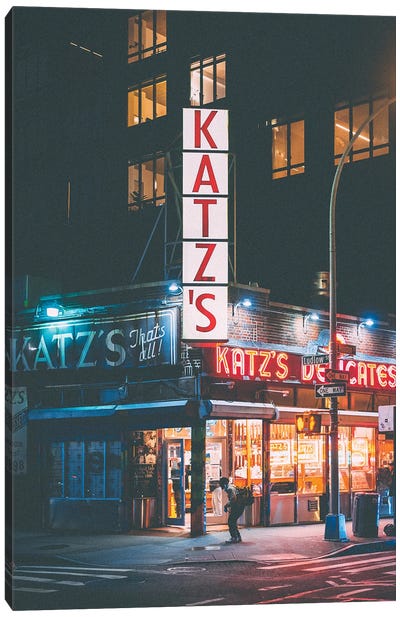 Katz's By Night Canvas Art Print - Signs
